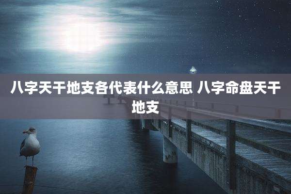 八字天干地支各代表什么意思 八字命盘天干地支