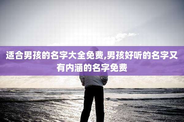 适合男孩的名字大全免费,男孩好听的名字又有内涵的名字免费