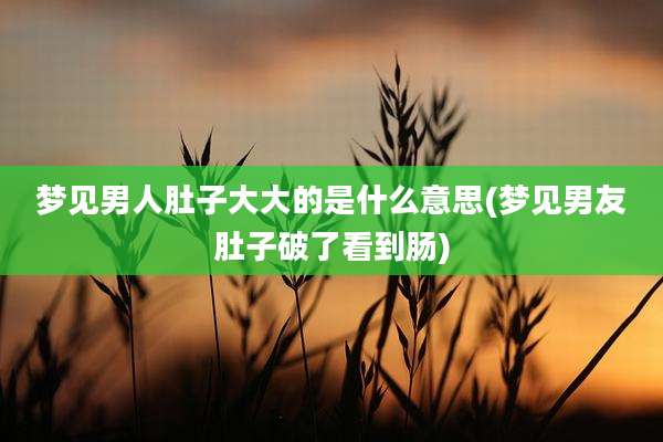 梦见男人肚子大大的是什么意思(梦见男友肚子破了看到肠)