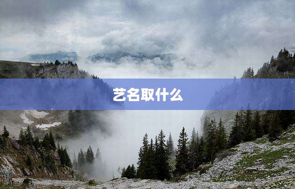 艺名取什么