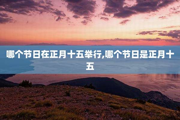 哪个节日在正月十五举行,哪个节日是正月十五