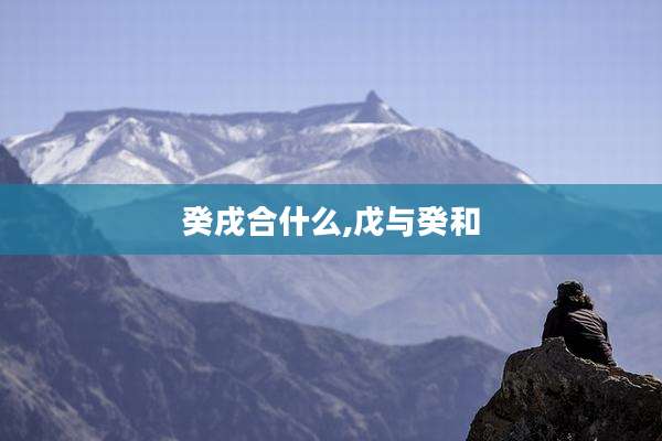 癸戌合什么,戊与癸和