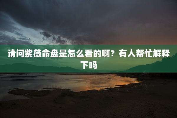 请问紫薇命盘是怎么看的啊?有人帮忙解释下吗