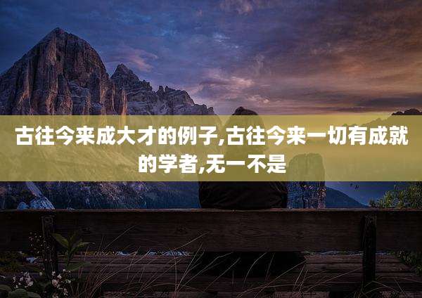 古往今来成大才的例子,古往今来一切有成就的学者,无一不是