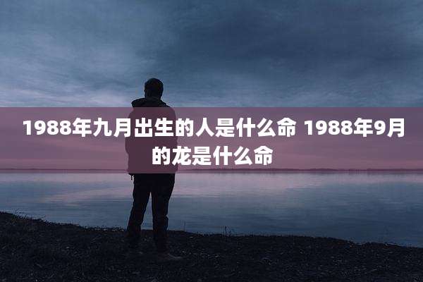 1988年九月出生的人是什么命 1988年9月的龙是什么命