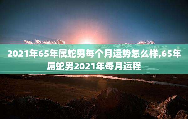 2021年65年属蛇男每个月运势怎么样,65年属蛇男2021年每月运程
