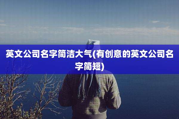 英文公司名字简洁大气(有创意的英文公司名字简短)