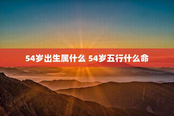 54岁出生属什么 54岁五行什么命