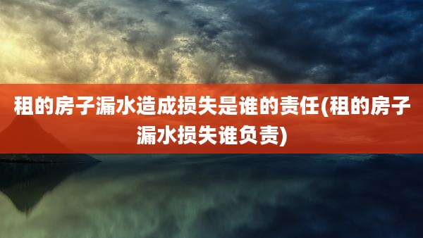 租的房子漏水造成损失是谁的责任(租的房子漏水损失谁负责)