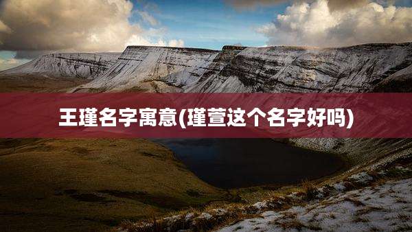王瑾名字寓意(瑾萱这个名字好吗)