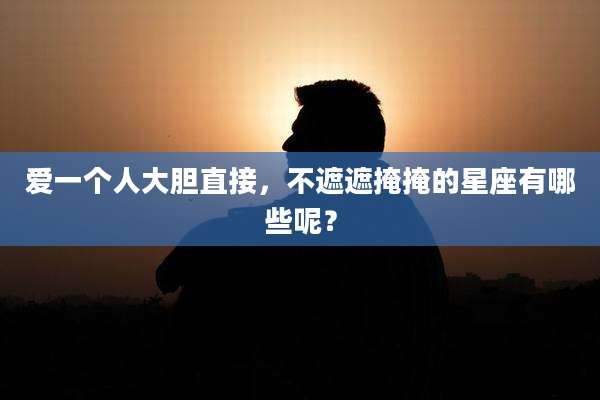爱一个人大胆直接,不遮遮掩掩的星座有哪些呢?
