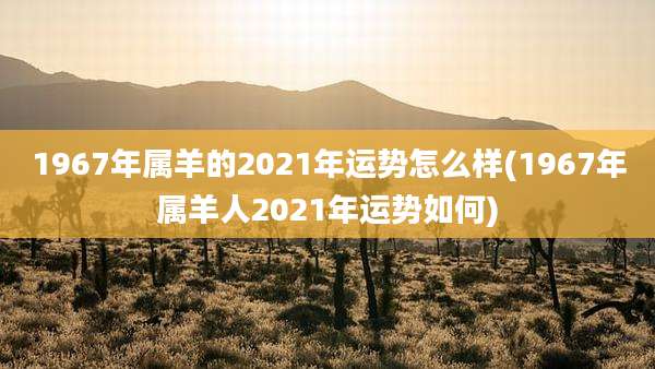 1967年属羊的2021年运势怎么样(1967年属羊人2021年运势如何)