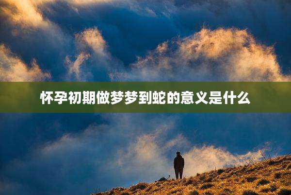 怀孕初期做梦梦到蛇的意义是什么