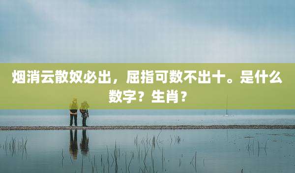 烟消云散奴必出,屈指可数不出十。是什么数字?生肖?