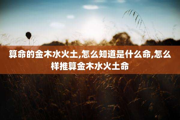 算命的金木水火土,怎么知道是什么命,怎么样推算金木水火土命