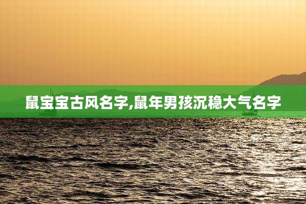 鼠宝宝古风名字,鼠年男孩沉稳大气名字
