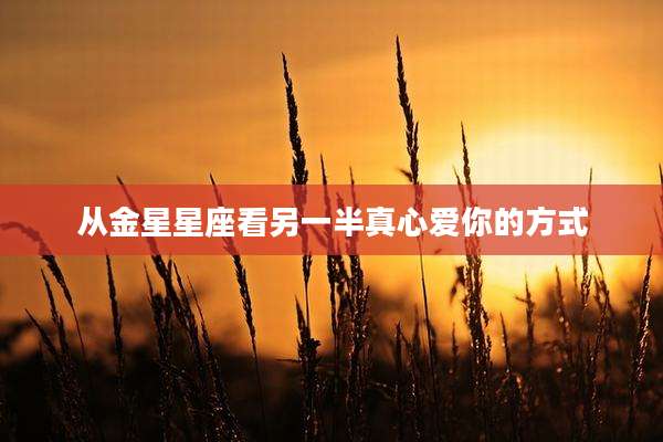 从金星星座看另一半真心爱你的方式