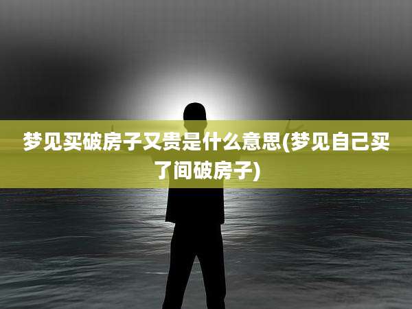 梦见买破房子又贵是什么意思(梦见自己买了间破房子)