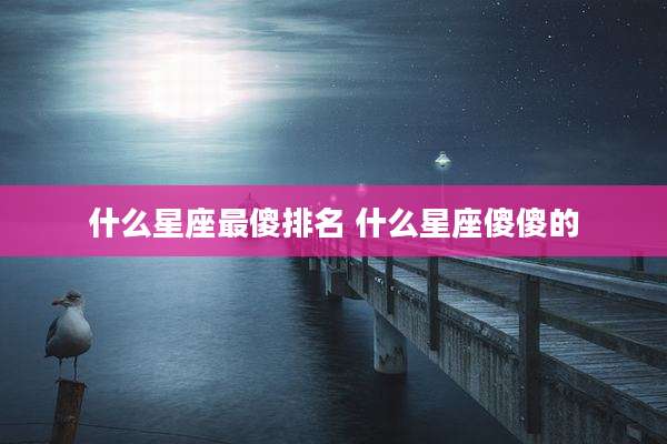 什么星座最傻排名 什么星座傻傻的