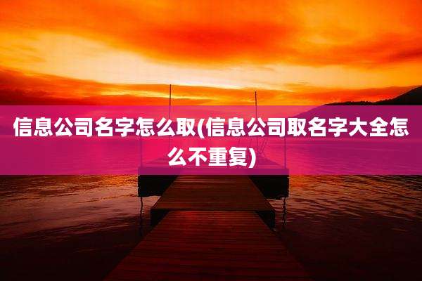 信息公司名字怎么取(信息公司取名字大全怎么不重复)