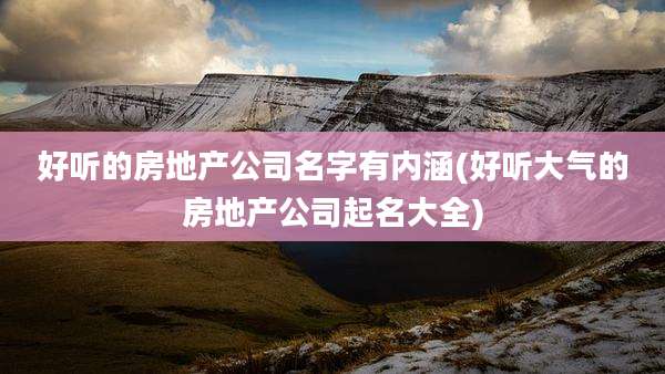 好听的房地产公司名字有内涵(好听大气的房地产公司起名大全)