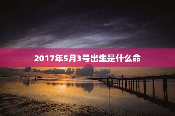 2017年5月3号出生是什么命