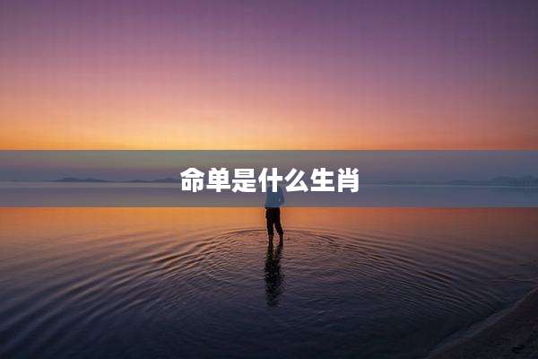 命单是什么生肖