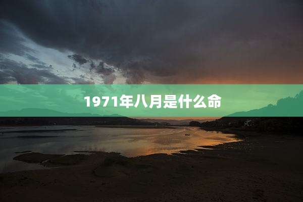 1971年八月是什么命