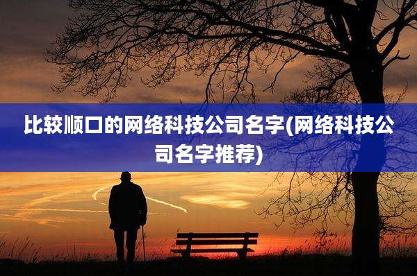比较顺口的网络科技公司名字(网络科技公司名字推荐)