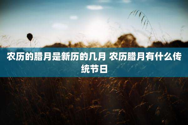 农历的腊月是新历的几月 农历腊月有什么传统节日