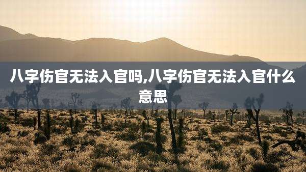 八字伤官无法入官吗,八字伤官无法入官什么意思