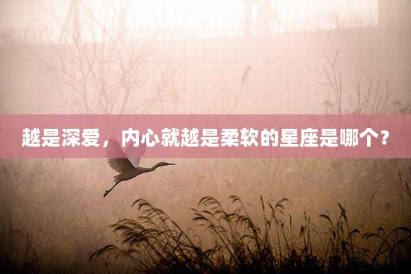 越是深爱,内心就越是柔软的星座是哪个?