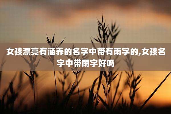 女孩漂亮有涵养的名字中带有雨字的,女孩名字中带雨字好吗