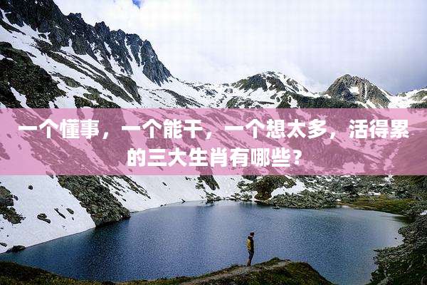 一个懂事，一个能干，一个想太多，活得累的三大生肖有哪些？