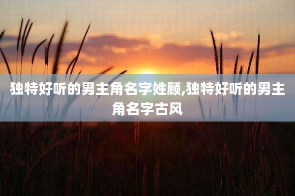 独特好听的男主角名字姓顾,独特好听的男主角名字古风