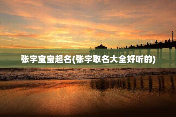 张字宝宝起名(张字取名大全好听的)
