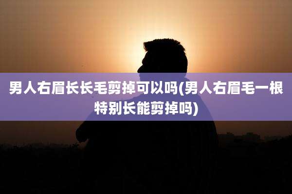 男人右眉长长毛剪掉可以吗(男人右眉毛一根特别长能剪掉吗)