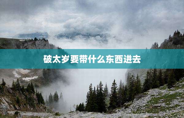 破太岁要带什么东西进去