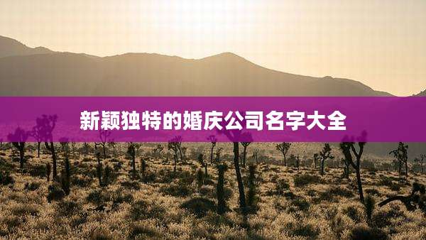新颖独特的婚庆公司名字大全