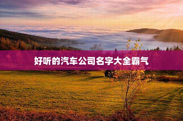 好听的汽车公司名字大全霸气