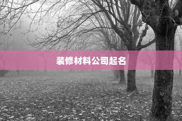 装修材料公司起名