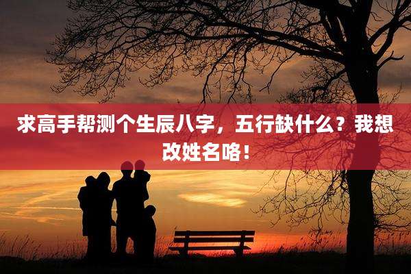 求高手帮测个生辰八字,五行缺什么?我想改姓名咯!