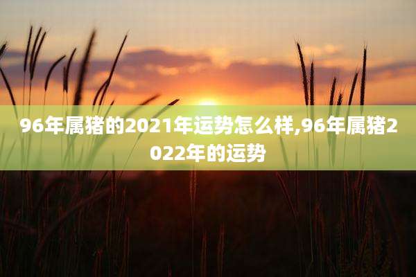 96年属猪的2021年运势怎么样,96年属猪2022年的运势