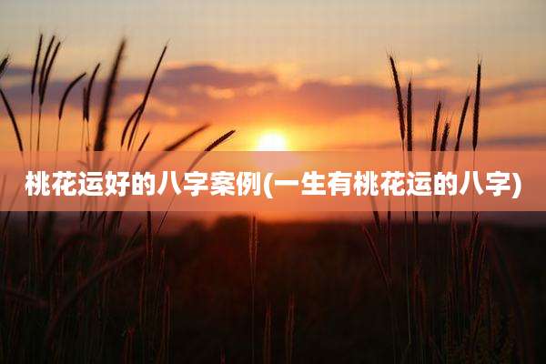 桃花运好的八字案例(一生有桃花运的八字)