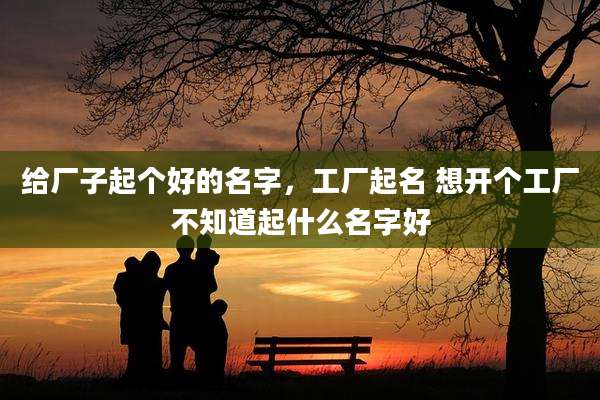 给厂子起个好的名字，工厂起名 想开个工厂不知道起什么名字好