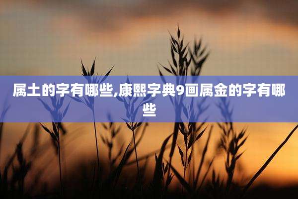 属土的字有哪些,康熙字典9画属金的字有哪些
