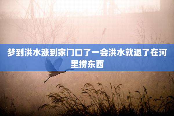 梦到洪水涨到家门口了一会洪水就退了在河里捞东西
