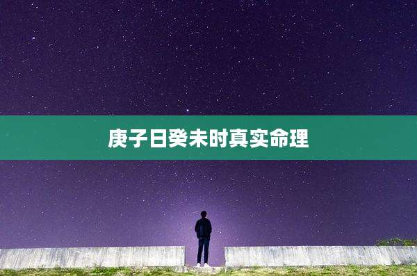 庚子日癸未时真实命理