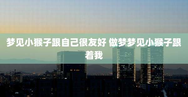 梦见小猴子跟自己很友好 做梦梦见小猴子跟着我