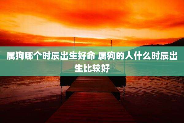 属狗哪个时辰出生好命 属狗的人什么时辰出生比较好